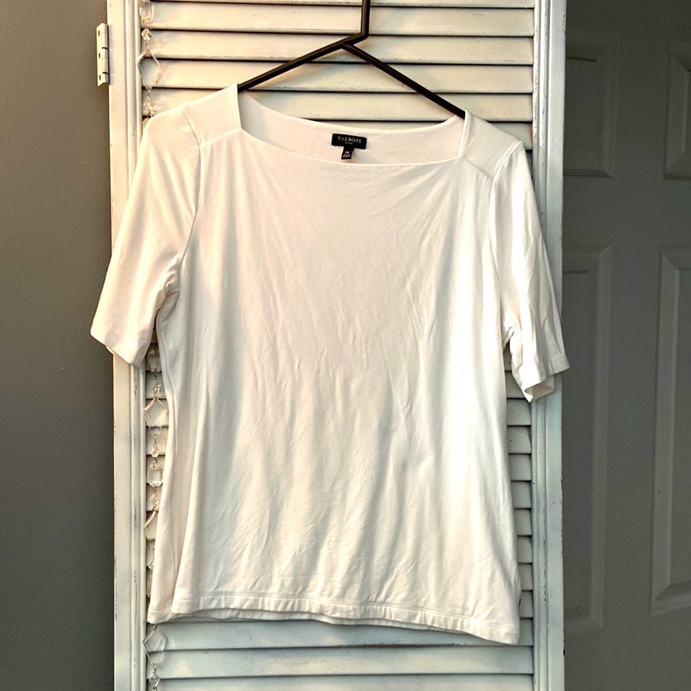 Talbots medium Petite white heavy shirt.